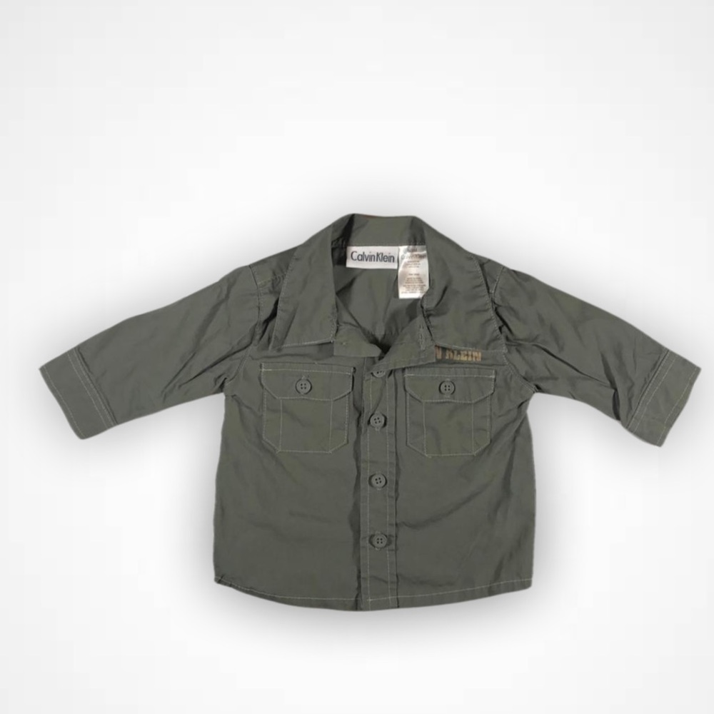 Calvin Klein Army Green Button Down Shirt